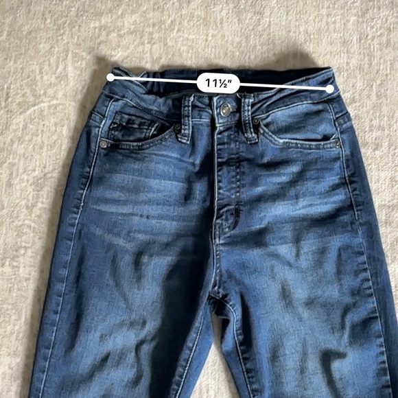 RANCAN High Rise Skinny Dark Wash Stretch Jegging Jeans Junior Size 3 (25 Waist) - Picture 8 of 8